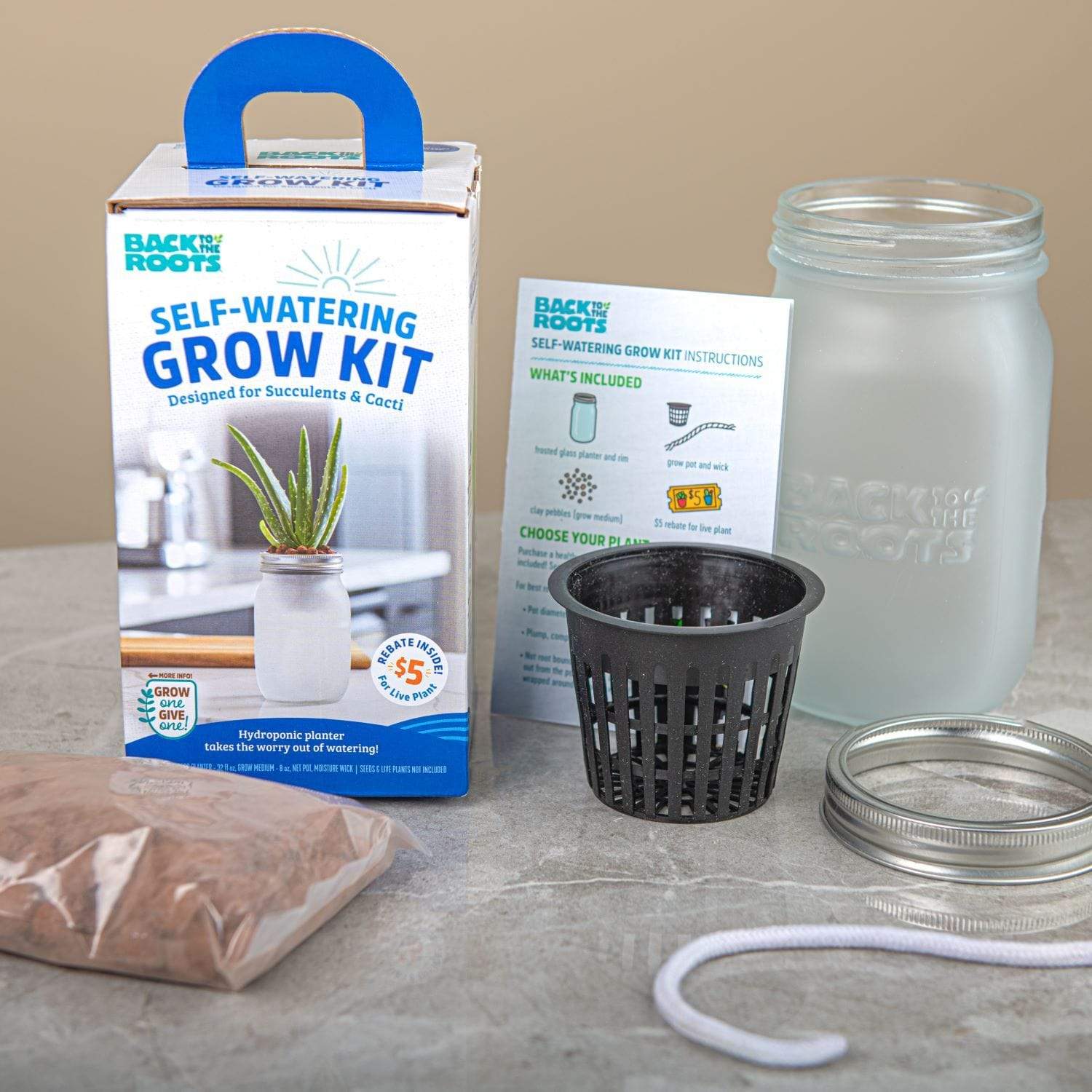 SELF-WATERING GROW KIT - SUCCULENTS & CACTI