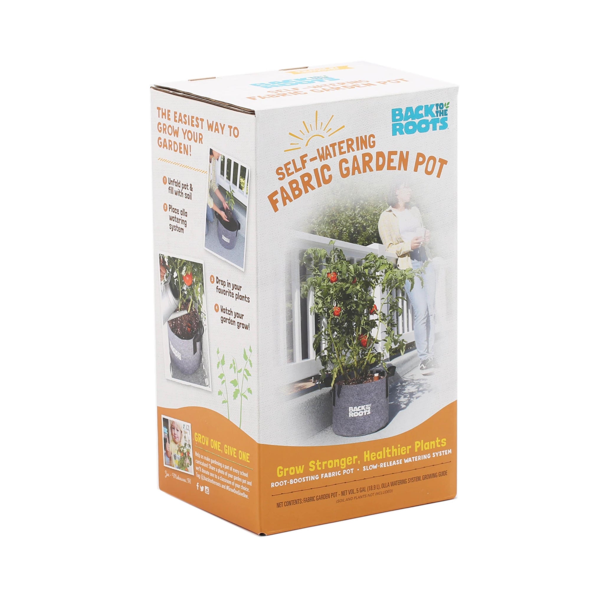 self watering planter soil Back to the Roots Self-Watering Fabric Garden Pot