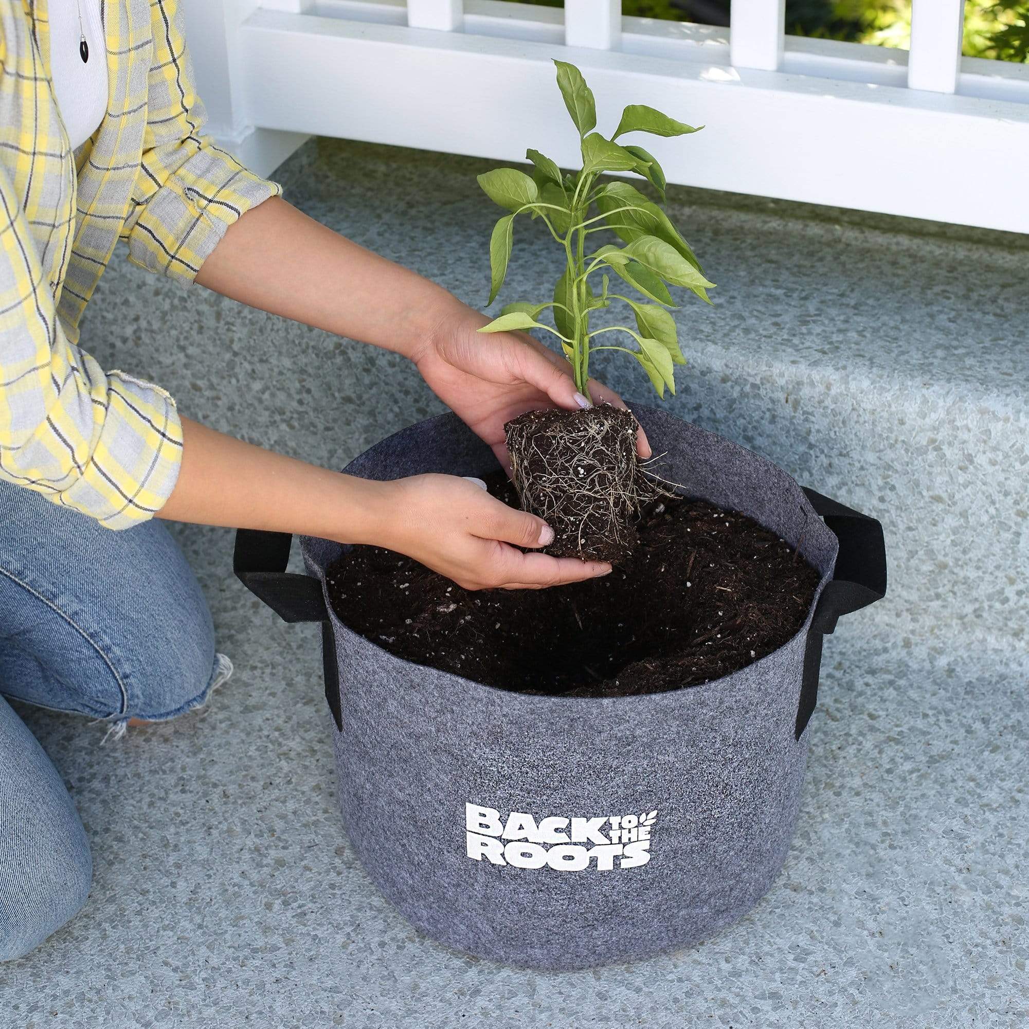 small fabric plant pots Back to the Roots Self-Watering Fabric Garden Pot